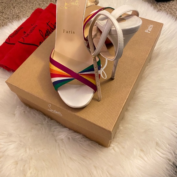 Multi Ankle Strap Red Bottoms in original box.Lightly worn in good condition - Picture 7 of 7